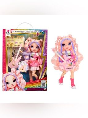🆕 Rainbow High Jr High Rock Band Bella 9” Fashion Doll With Guitar & Stickers